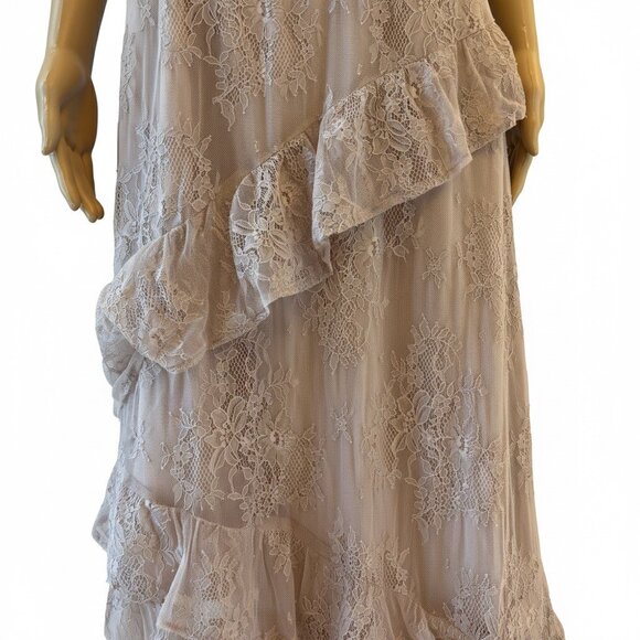 ASTR the Label Blush Lace Cold-Shoulder Maxi Dress - Size L - Picture 3 of 7